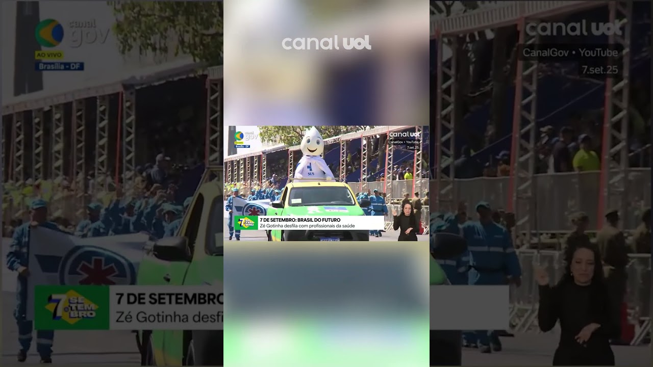 7 de setembro: Zé Gotinha desfila no carro do SUS e é aclamado pelo público em Brasília