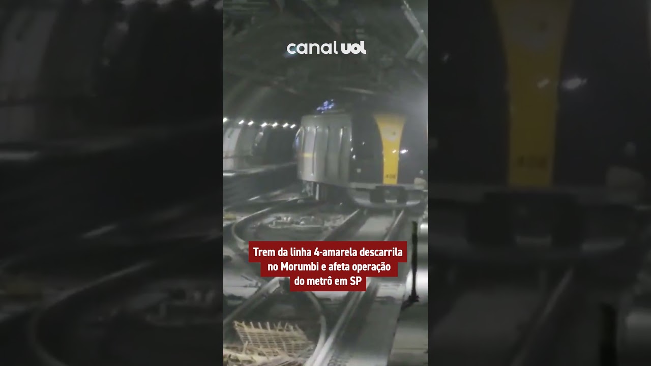 Trem da linha 4 amarela descarrila no Morumbi e afeta operação do metrô em SP