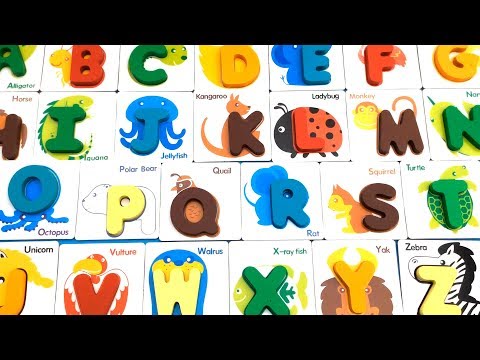Learn wild Animals Names by Alphabet- British Card Recognized Figure Fight