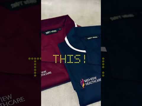 Logo embroidered on a healthcare uniform