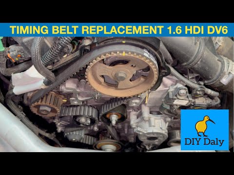 Replacement of the timing belt and water pump of the Peugeot 308 1.6 ...