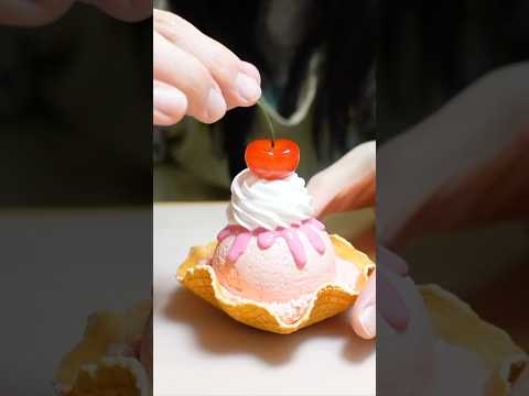 [FAKE SWEETS] Ice Cream Waffle Bowl🍨Made from clay
