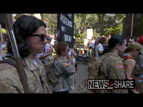 Hundreds of veterans hold "Freedom over Fascism" march against Trump on July 4, 2026 in Philly