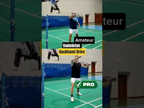 👉Pro vs Amateur BACKHAND Drive Tap ✅ 🤯 Can You Spot the Difference? #badminton #badmintonlovers #fyp