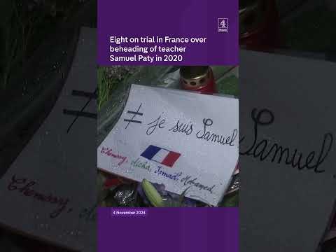 Eight on trial over murder of teacher in France