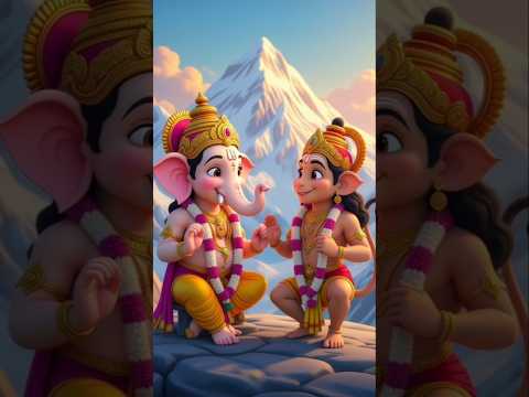 🚩“गणेश जी vs हनुमान जी | मोदक बनाम केले की मज़ेदार प्रतियोगिता | Funny Hindu God Story | #shorts