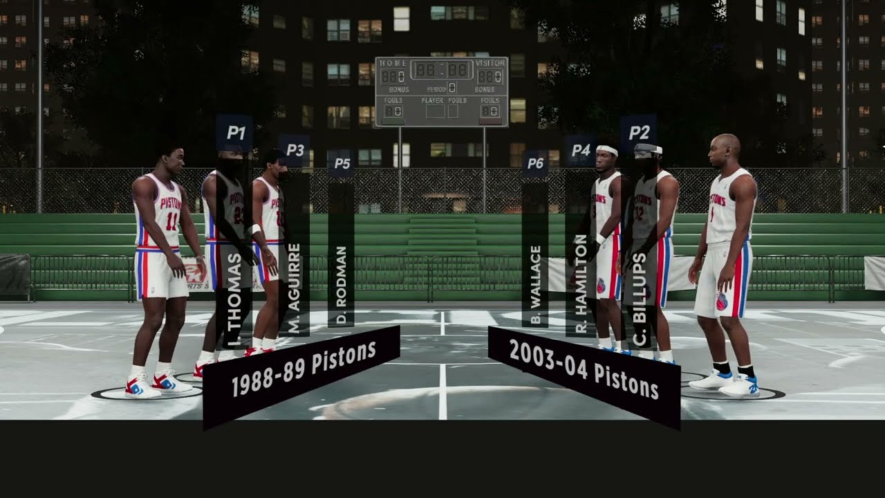 1989 Detroit Pistons vs 2004 Pistons • 3-on-3 Blacktop Simulation video clip