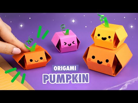 Оригами Прыгающая Тыква из бумаги | Игрушка на Хэллоуин | Origami Jumping Paper Pumpkin