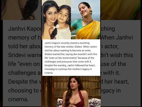 Janhvi Kapoor recalls Sridevi’s warning on acting #JanhviKapoor #Sridevi #Bollywood #ActingJourney