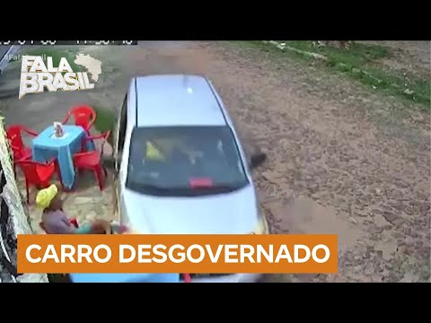 Carro dirigido por aluno de autoescola invade calçada e quase atropela homem no Ceará