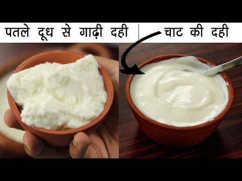 पतले दूध से गाढ़ी और मलाईदार दही का तरीका - चाट वाली dahi curd yogurt recipe cookingshooking