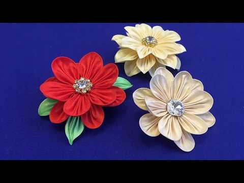 Ribbons kanzashi petals.Alternative way/Kanzashi.Metodo alternativo/Тонкий лепесток канзаши