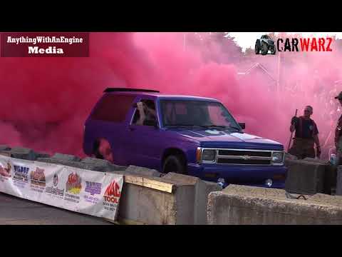 Purple Chevy Pink Smoke At Rod Benders Burnout Competition