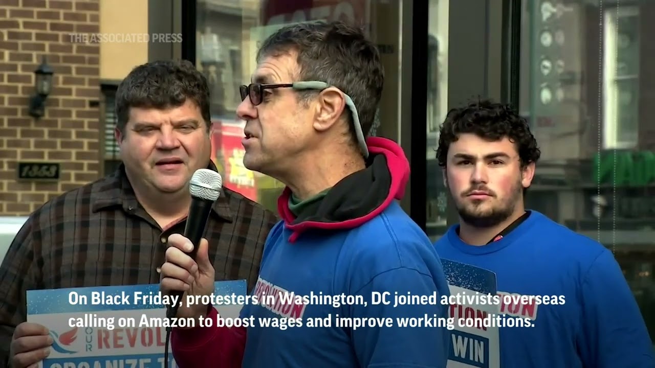 Amazon workers protest in Washington on Black Friday