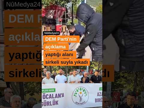 DEM Parti'nin açıklama yaptığı alanı sirkeli suyla yıkadı