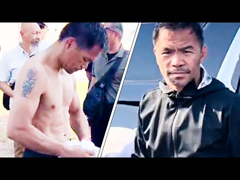 Manny Pacquiao LAS VEGAS WORKOUT; BATTLES 100 DEGREE HEAT 4 days before Barrios fight