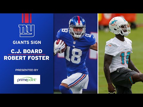 Giants Sign WR Robert Foster & Re-Sign C.J. Board video clip
