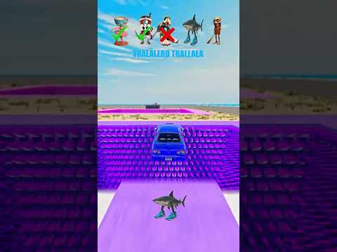 Italian brainrot cars vs deadly spikes pothole #beamngdrive #shorts