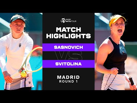 Aliaksandra Sasnovich vs. Elina Svitolina| 2023 Madrid Round 1 | WTA Match Highlights