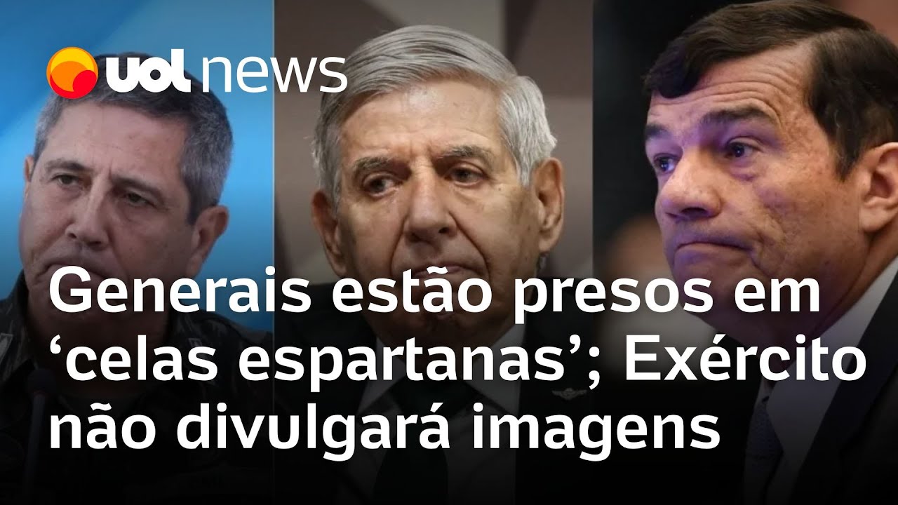 Generais estão presos em celas espartanas Exército informa que não divulgará imagens do ambiente