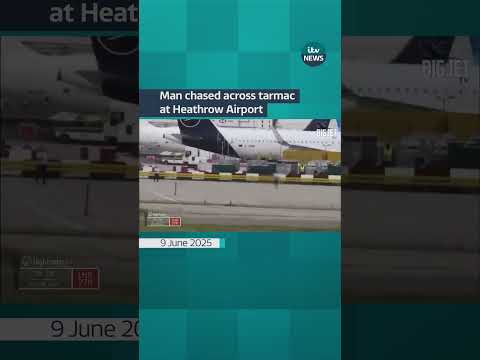 A man was chased across a taxiway at Heathrow Airport on Sunday #itvnews #london #heathrow