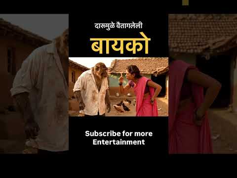 दारूमुळे वैतागलेली बायको #viralvideo #trending #comedy #monkey #alcohol #couple #village #marathi