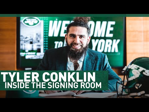 "This Is A Dream Come True" | Inside The Signing Room with TE Tyler Conklin | New York Jets | NFL video clip 