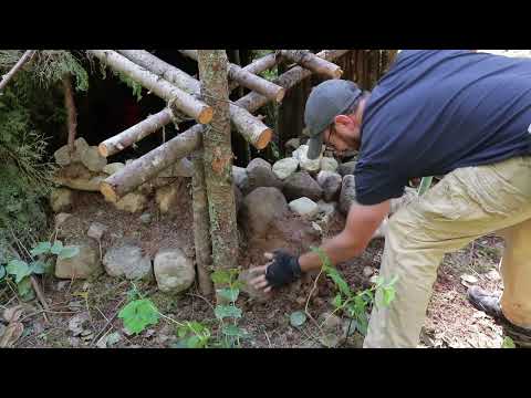 Survival Hut Overnight: Stone Firepit Hut Explained