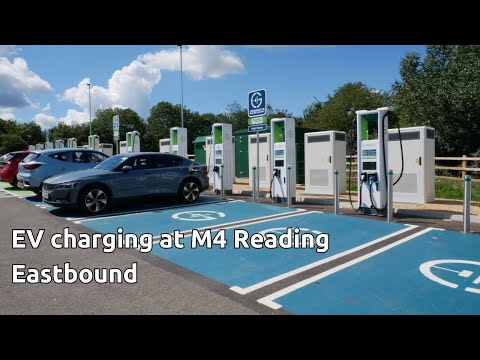 EV charging at the M4 Reading Eastbound services (UK) in Aug 2023