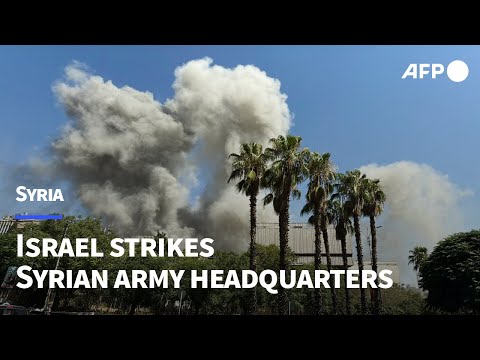 Smoke rises as Israel strikes Syrian army headquarters | AFP