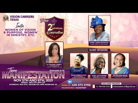 Vision Carriers Texas 2nd Annual Convention  Theme: MANIFESTATION - Day 1