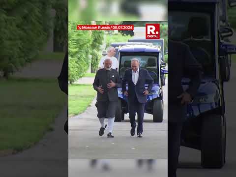Russian President Vladimir Putin drives PM Modi in electric car; gives tour of Presidential house