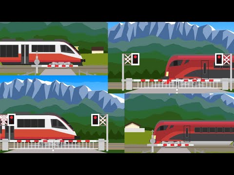 Bahnübergang und Züge, Fürstentum Liechtenstein【Fumikiri animation】4K version