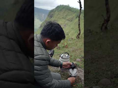 EPIC MOUNTAIN BREW 🏔️☕️  #asmr #outdoors #coffee #MorningVibes #camping #WildernessCoffee
