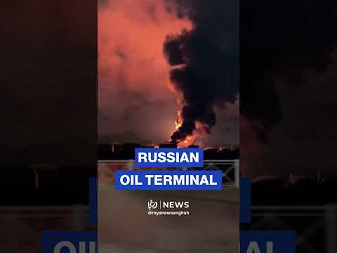 Ukrainian drone strike on Russian oil terminal in St Petersburg