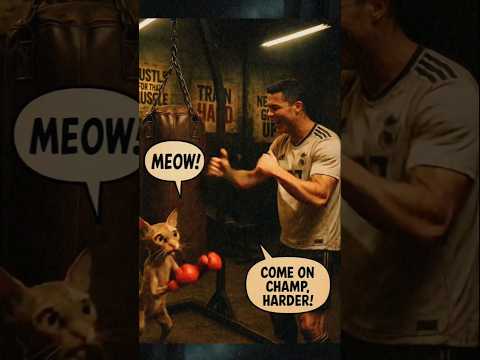 RONALDO,S POOR CAT GETS BULLIED 🥲 | CAT TAKES REVANGE 😈|#aifilms #football #ronaldo #messi #shorts