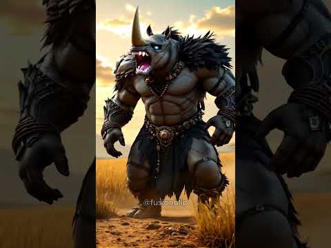 Man + Rhino + Crow Fusion 👀🌪#aiart #aishorts #epic #viral #shorts #fypシ