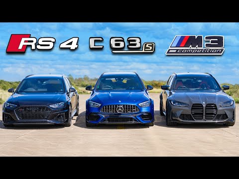 신형 AMG C63 S vs BMW M3 vs 아우디 RS4 - 드래그 레이스!