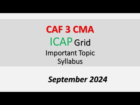 CAF 3 CMA Important topic, Grid, Syllabus  || tips to Pass CMA