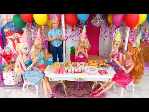 Barbie doll Birthday Party Rapunzel Elsa Ken Pesta Ulang Tahun Boneka Barbie Festa de aniversário