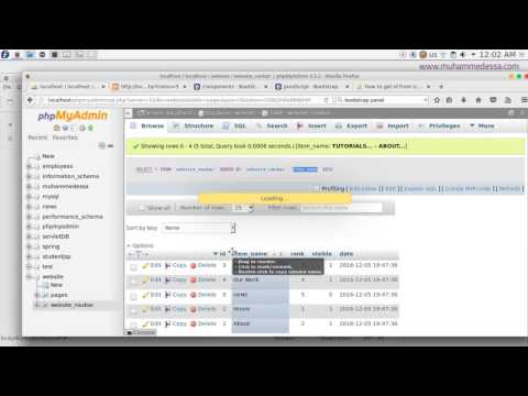 18   PHP & MySQL CMS Showing pages content with bootstrap Panel  using database