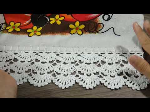 Barradinho leques #helenagonçalves #crochet #semprecirculo #artesanato #barradodecroche