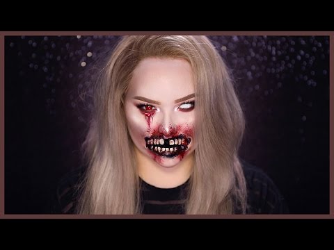 Glam ZOMBIE - Torn Mouth Halloween Makeup Tutorial