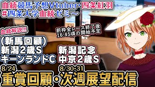 重賞展望「新潟記念,中京2歳S」重賞回顧「新潟2歳S,キーンランドC」注目新馬戦回顧 2025  四条大学血統ゼミ【血統競馬予想Vtuber