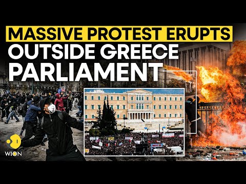 Greece Protest LIVE: Violent Protests Erupts At Parliament Over Deadly 2023 Train Crash | WION LIVE