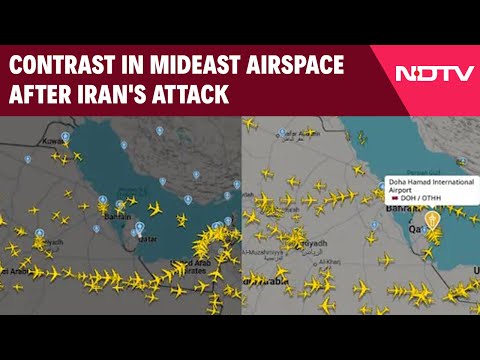 Iran Israel Conflict | Pics Show Contrast In Mideast Airspace During & 12 Hours After Iran's Attack
