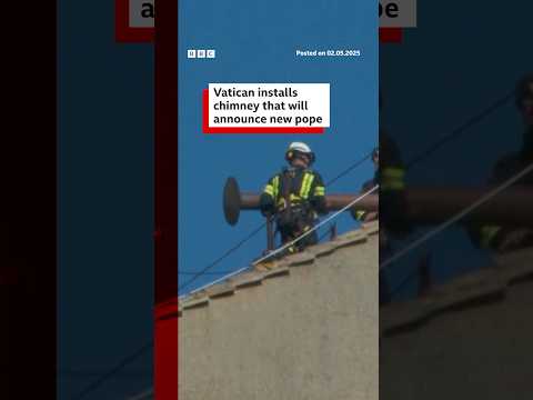 The Vatican has installed the chimney that will announce the next pope. #Pope #BBCNews