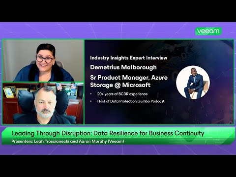 Insights Quick Bites: Data Resilience Maturity Model Partnership | Demetrius Malborough - Microsoft