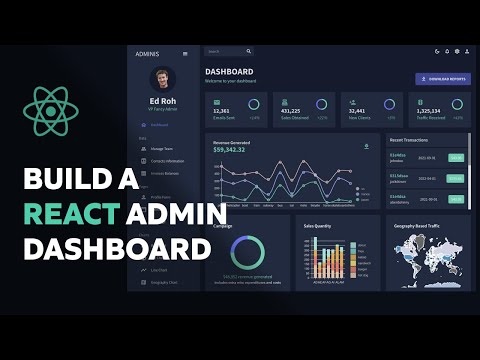 Build a COMPLETE React Admin Dashboard App | React, Material UI, Data Grid, Light & Dark Mode