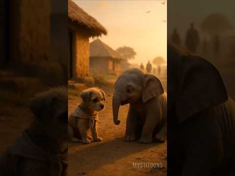 The Puppy and the Elephant 😢  A Heartwarming Story #shorts #cartoonvideo #viralvideo